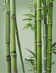Obraz premium Top view of lush bamboo grove in natural Japanese meadow