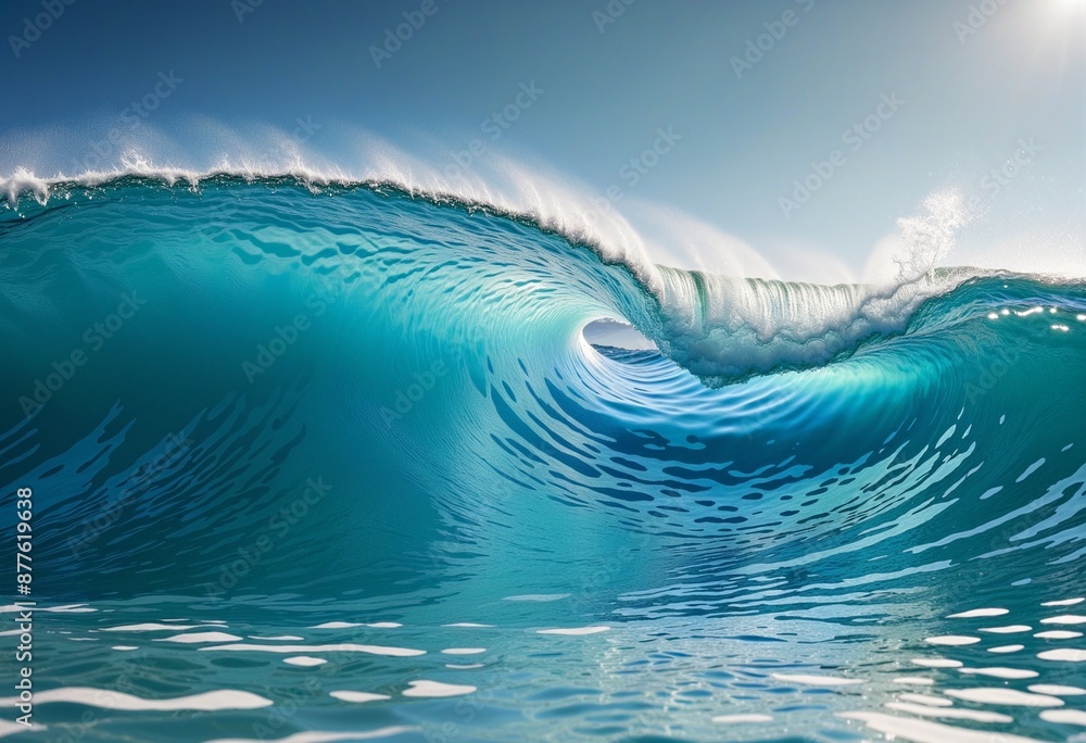 Poster fluid gradient design with wavy curves and modern geometric shapes in a blue-themed abstract backgro