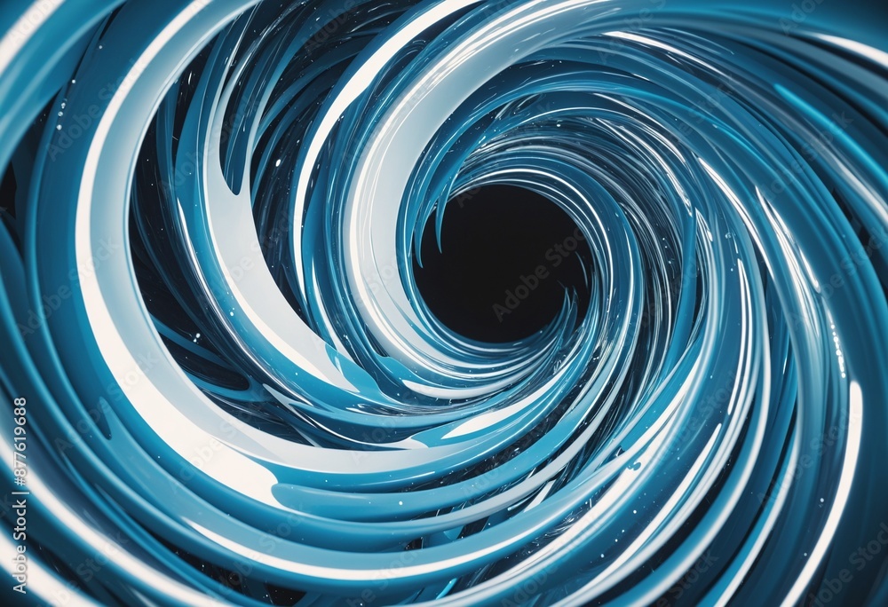 Wall mural dynamic blue shape: a 3d render with vibrant colors and transparent design
