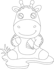 Giraffe Poker Poker cards Animal Vector Graphic Art Illustration