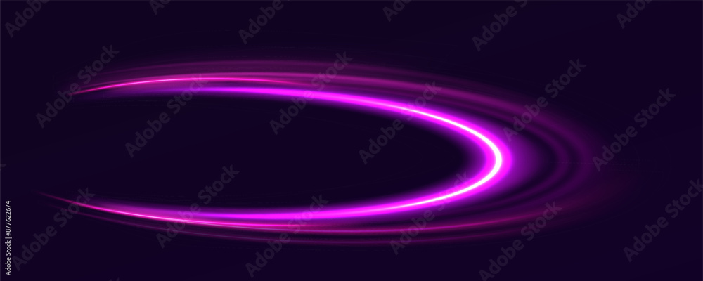 Poster light and stripes moving fast over dark background. concept of leading in business, hi tech products
