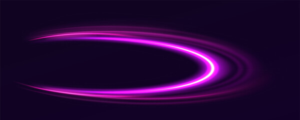 Light and stripes moving fast over dark background. Concept of leading in business, Hi tech products, warp speed wormhole science vector design