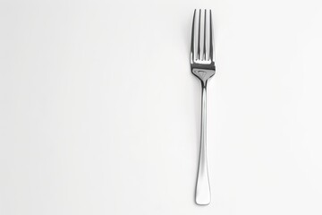 Sleek Stainless Steel Fork with Solid Background