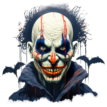 Arte callejero, payaso aterrador