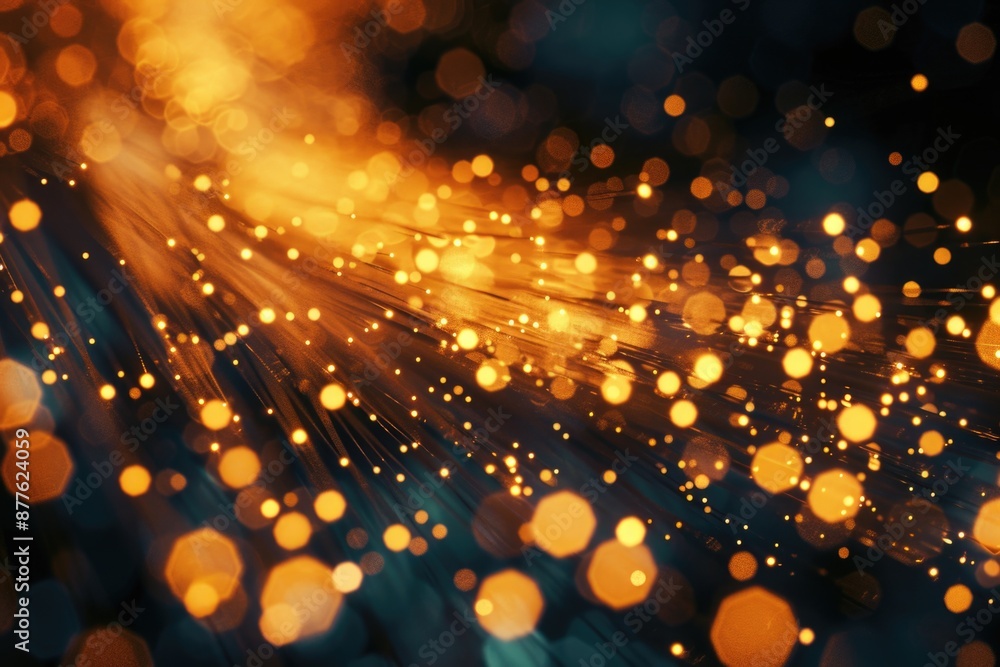 Poster a detailed view of vibrant lights with varied shapes and colors