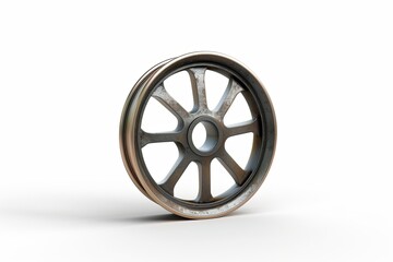 Antique Balance Wheel Design on Solid Background