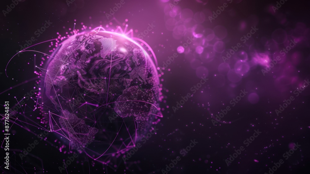 Wall mural the digital purple globe