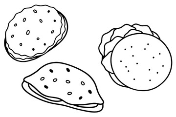 Chapati line art design elegant illustration artwork