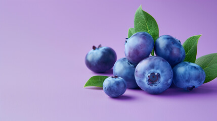 blueberries isolated on purple background