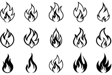 Flame line art bold design hand drawing artwork