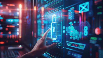 A Hand Touching Digital Lock