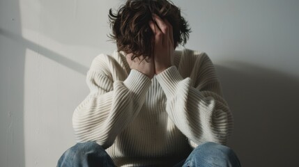The distressed person in despair