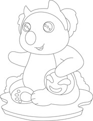 Koala Halloween Pumpkin Animal Vector Graphic Art Illustration