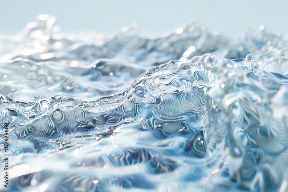 Poster a close-up view of a wave crashing into the ocean, with water spray and foam