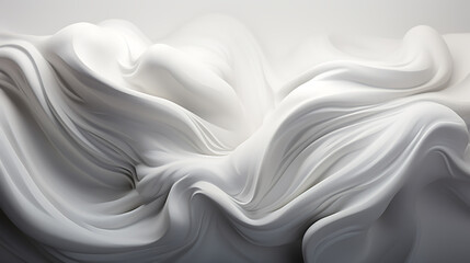 Obraz premium Abstract white flowing waves, minimalistic design, perfect for modern and elegant backgrounds. 
