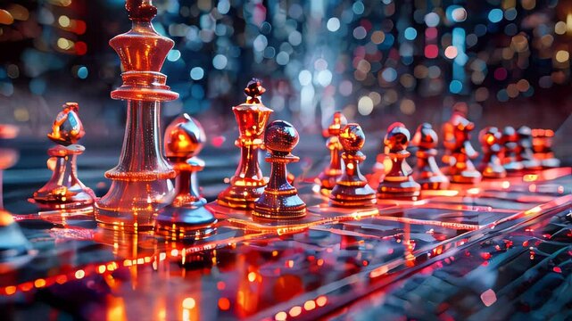 Chess board game concept of business ideas and competition and strategy ideas concep