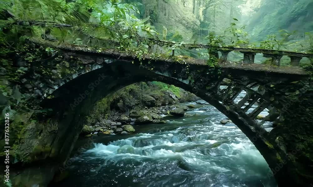 Sticker bridge over the river