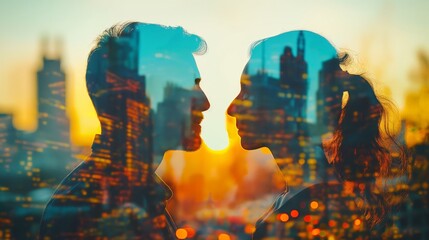 Gender Equality, man and woman, Language Communication, business and marketing company communication