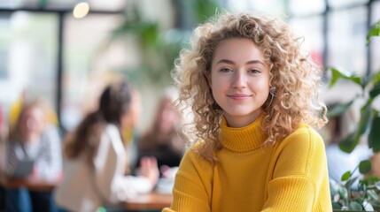 The woman in yellow sweater