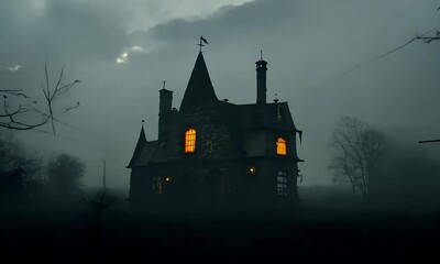 haunted house in the woods