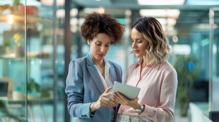 The businesswomen using tablet