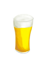 This is an illustration of cold beer poured into a glass.