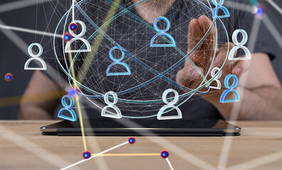 conference Digital Network and data concept 3d