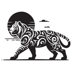 Tiger silhouette vector