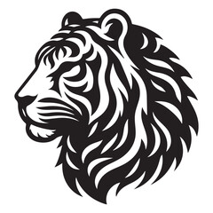 Tiger Head silhouette vector 
