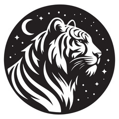 Tiger in natural silhouette vector