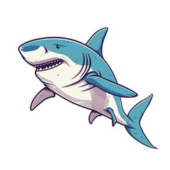 Obraz premium Shark Minimalist fashion cartoon isolated whitebackground