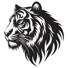 Tiger Head silhouette vector 