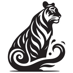 illustration of a tiger silhouette 