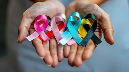 The colorful awareness ribbons