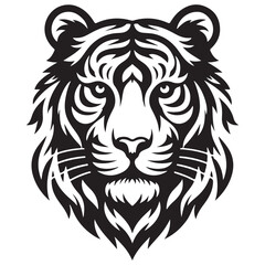 Tiger Head silhouette vector 