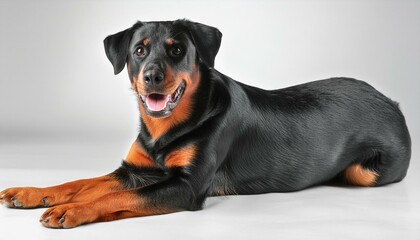 Beauceron dog on a white background