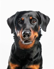 Beauceron dog on a white background
