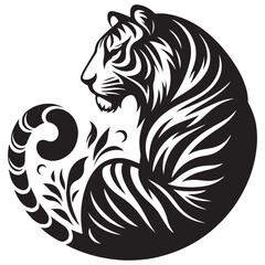 Silhouette tiger illustration 