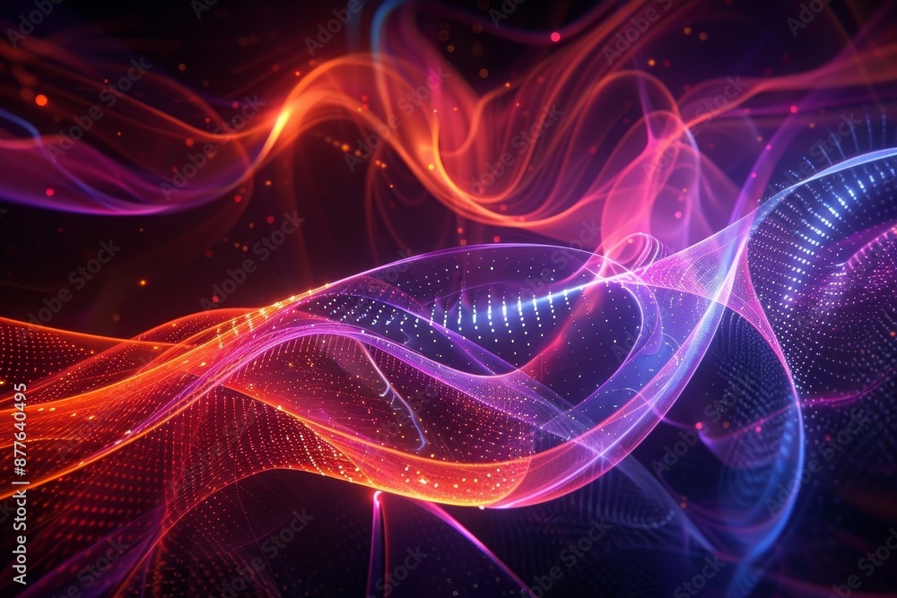 Poster dynamic motion background with energetic lines and fluid shapes