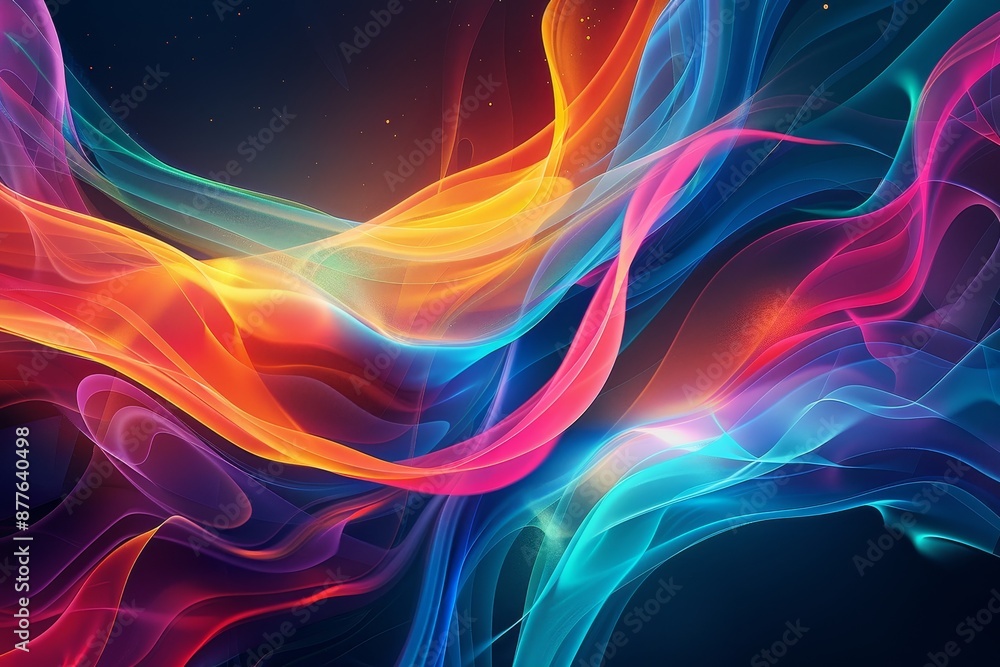 Poster dynamic motion background with energetic lines and fluid shapes
