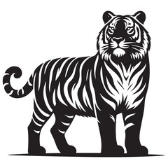 Silhouette tiger vector