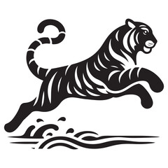 Silhouette illustration of a tiger
