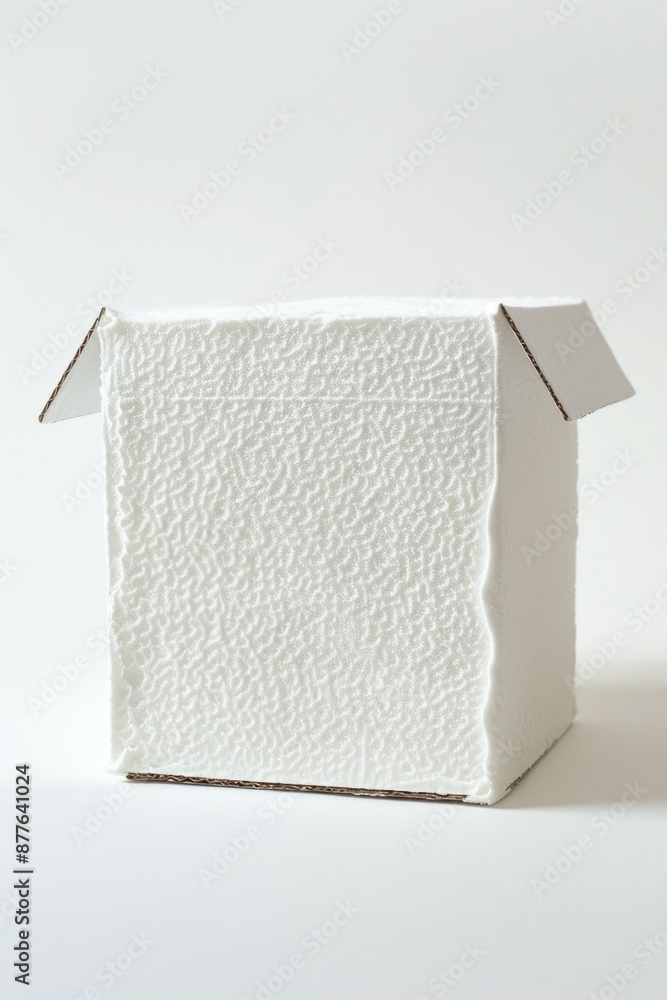 Poster a simple, plain box sits atop a table