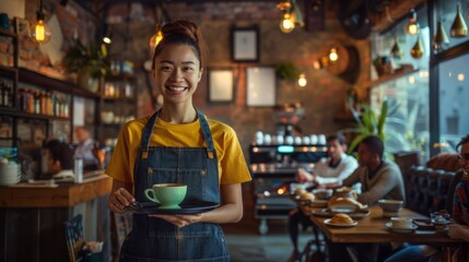 The friendly cafe barista
