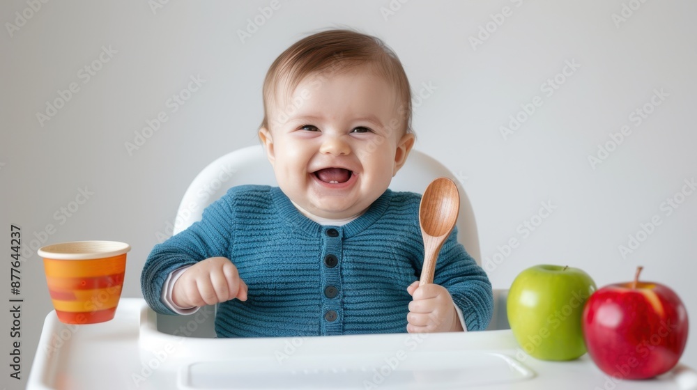 Wall mural The baby with apples