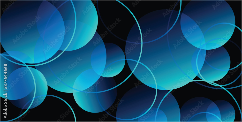 Poster abstract blue wave background. blue minimal round lines abstract background. thin line wavy abstract
