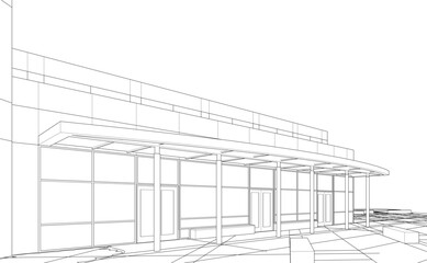 Obraz premium Modern office building concept 3d rendering