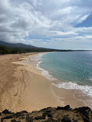 beach in the morning with a panoramic view. 