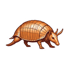 Fototapeta premium Hand Drawn Armadillo Vintage Color Illustration