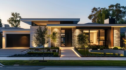 contemporary suburban house with an advanced air filtration system that ensures a healthy indoor environment, seamlessly integrated into the homea??s design